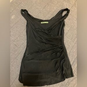 Black draped tank top; small.